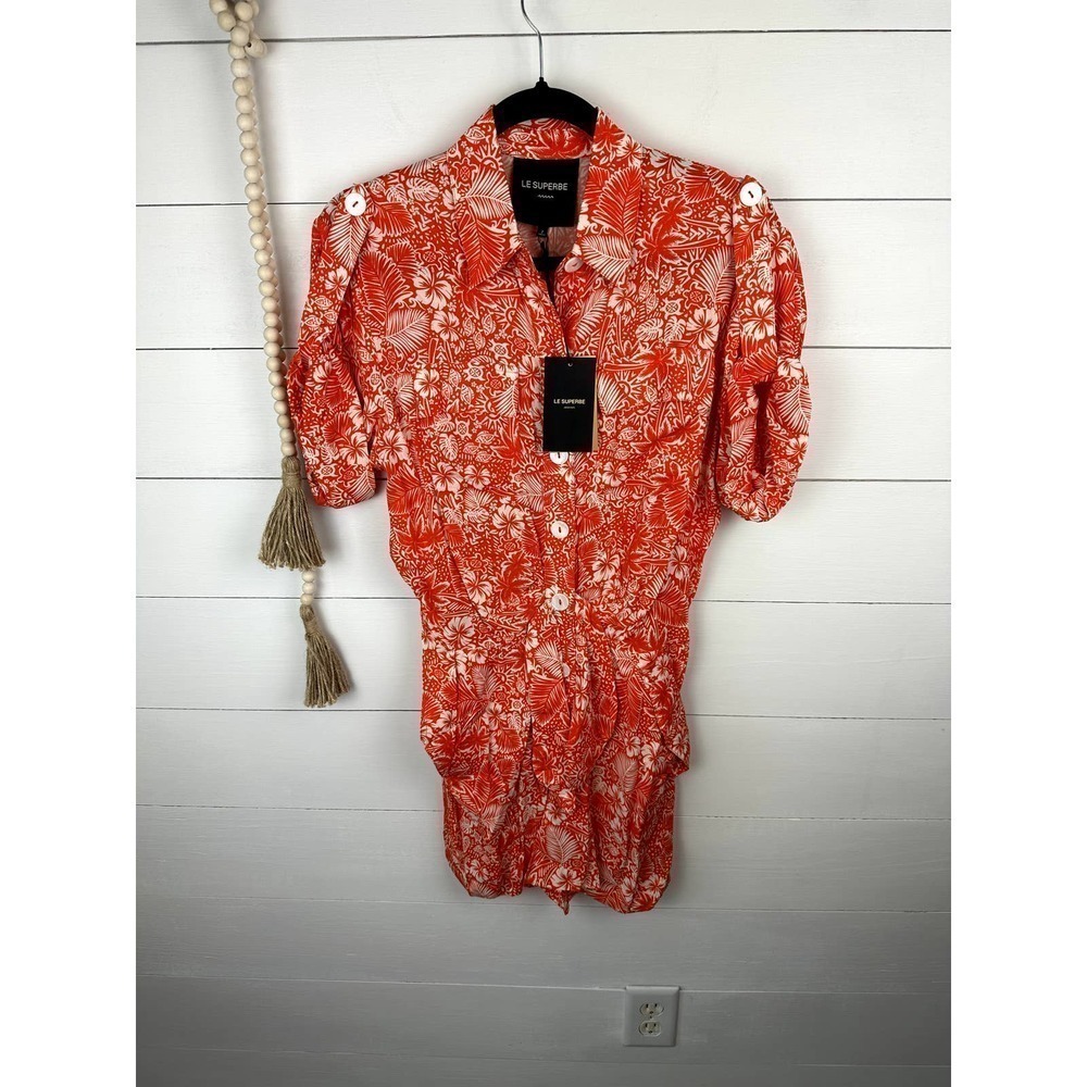 Copied - NWT Le Superbe Chic Tiki Romper VINTAGE PERSIMMON Size 0 - Picture 1 of 7